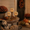 3-Pack Halloween Pumpkin Candle Holders, Farmhouse Tea Light Holders