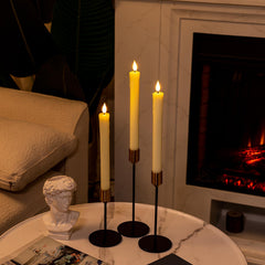Flameless LED Taper Candles β Real Wax Flickering Candlesticks with Remote & Timer