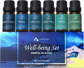 6 x 10ml Essential Oils Set, Aromatherapy Fragrance Oils, Wellness Gift Set