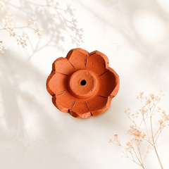 Handcrafted Terracotta Lotus Incense Stick Holder