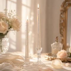 European Romantic White Pearl Smokeless Pillar Candles