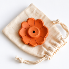 Handcrafted Terracotta Lotus Incense Stick Holder