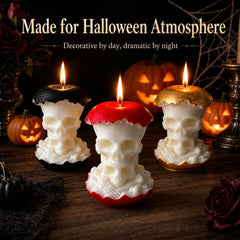 Halloween Skull Mushroom Candle, Gothic Candle Decor