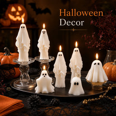 7-Pack Halloween Ghost Scented Candles, Freesia Fragrance
