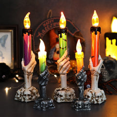 Halloween Skeleton Hand LED Candle – Flameless Spooky Light & Table Decor