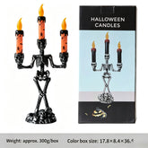 Halloween Skeleton Candle Holder – 3-Light Flameless LED Table Decor