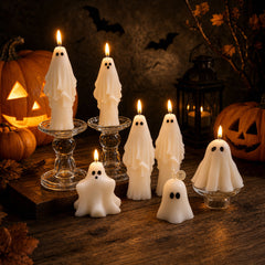 7-Pack Halloween Ghost Scented Candles, Freesia Fragrance