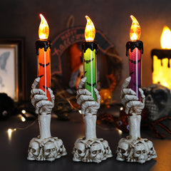 Halloween Skeleton Hand LED Candle – Flameless Spooky Light & Table Decor