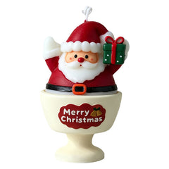 Christmas Candle Holder Set β Santa, Snowman & Christmas Tree Scented Candles