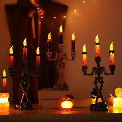 Halloween Skeleton Candle Holder – 3-Light Flameless LED Table Decor