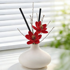 Ceramic Flower Vase Reed Diffuser, Decorative Home Fragrance with Scented Oil