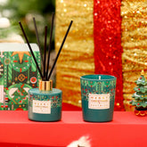 Christmas Reed Diffuser & Scented Candle Gift Set, Xmas Home Fragrance Box, Holiday Gift