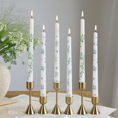 6-Pack Leaf Design Taper Candles, 10-Inch Soy & Beeswax Blend