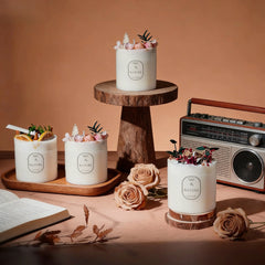 Botanical Scented Candle – Dried Flower Decorative Candle for Home & Gifts