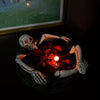 Skull Scented Candle with Rose Petals, Halloween Gothic Decor