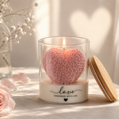 Valentine's Day Full of Love Rose Glass Jar Scented Candles