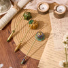 Candle Snuffer, Metal Candle Extinguisher with Pumpkin Flower Design, Green