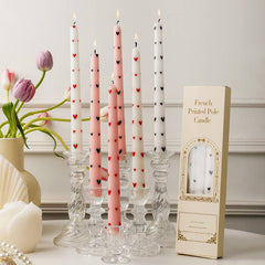 White-Black Heart Smokeless Pillar Candles