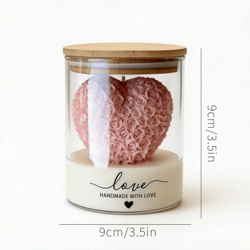 Valentine's Day Full of Love Rose Glass Jar Scented Candles