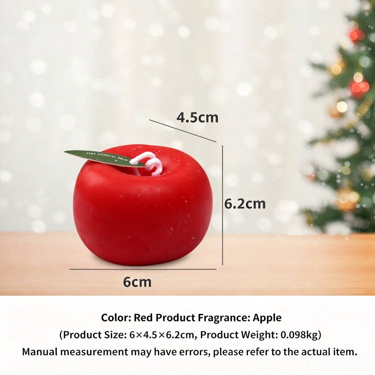 Christmas Apple-Shaped Scented Candle – Cute Holiday Gift & Festive Home Decor