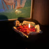 Skull Scented Candle with Rose Petals, Halloween Gothic Decor