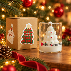 Christmas Character Scented Candles in Glass – Festive Holiday Décor & Gift
