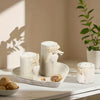 White Wooden Candle Holder Set – Rustic Tabletop Décor with Heart Tray