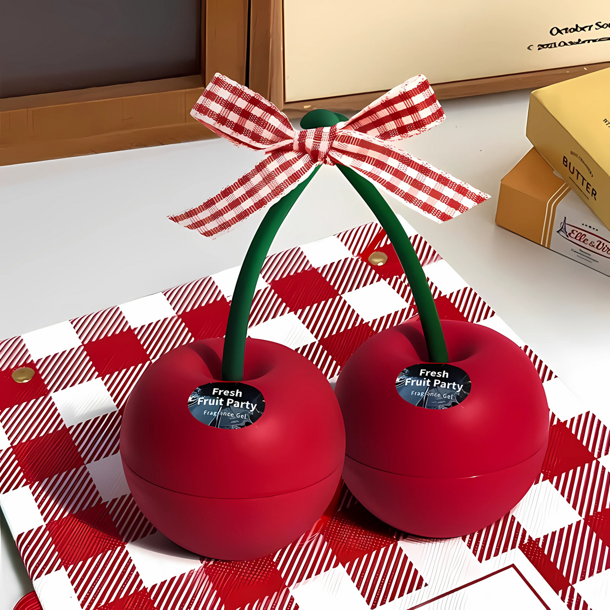 Cherry Scent Car Air Freshener, Solid Fragrance Balm for Home & Bathroom