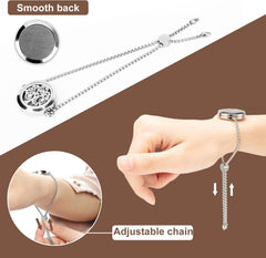 Essential Oil Diffuser Bracelet – Stainless Steel Aromatherapy Bracelet with Refill Pads