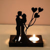 Black Metal Candle Holder, Romantic Silhouette Table Decor