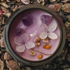 Ylang Ylang Scented Candle – Dried Flowers & Crystal Candle in Black Tin, Elegant Gift Box