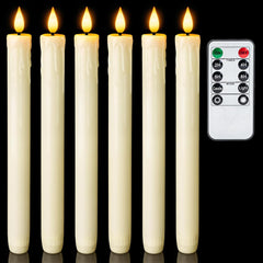 Flameless LED Taper Candles – Real Wax Flickering Candlesticks with Remote & Timer
