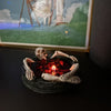 Skull Scented Candle with Rose Petals, Halloween Gothic Decor