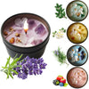 Ylang Ylang Scented Candle – Dried Flowers & Crystal Candle in Black Tin, Elegant Gift Box
