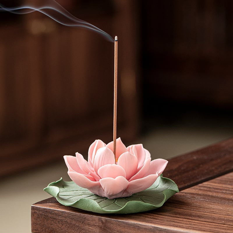 Lotus Incense Holder, Handmade Ceramic Incense Burner, Aromatherapy & Home Decor