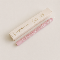 Vintage Baroque Embossed Floral Pillar Candles