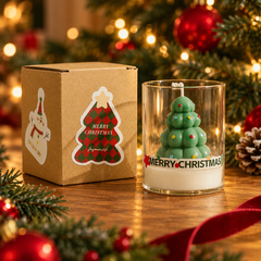 Christmas Character Scented Candles in Glass – Festive Holiday Décor & Gift