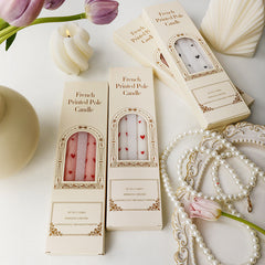 White-Black Heart Smokeless Pillar Candles