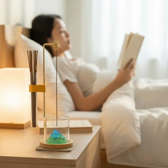 Feng Shui Zen Mountain Candle Holder with Storage Tube – Decorative Aromatherapy Home Accent