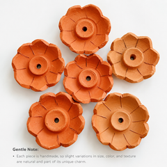 Handcrafted Terracotta Lotus Incense Stick Holder