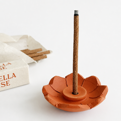 Handcrafted Terracotta Lotus Incense Stick Holder