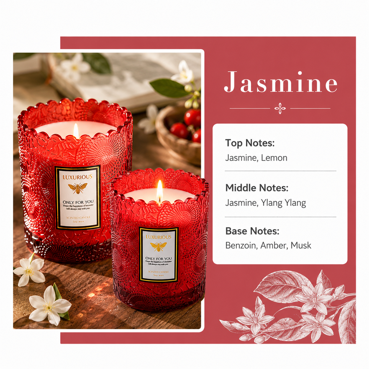 Embossed Lace Edge Relief Scented Candles