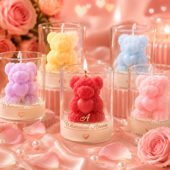 Valentine's Day Care Bears Glass Cup Aromatherapy Scented Candles