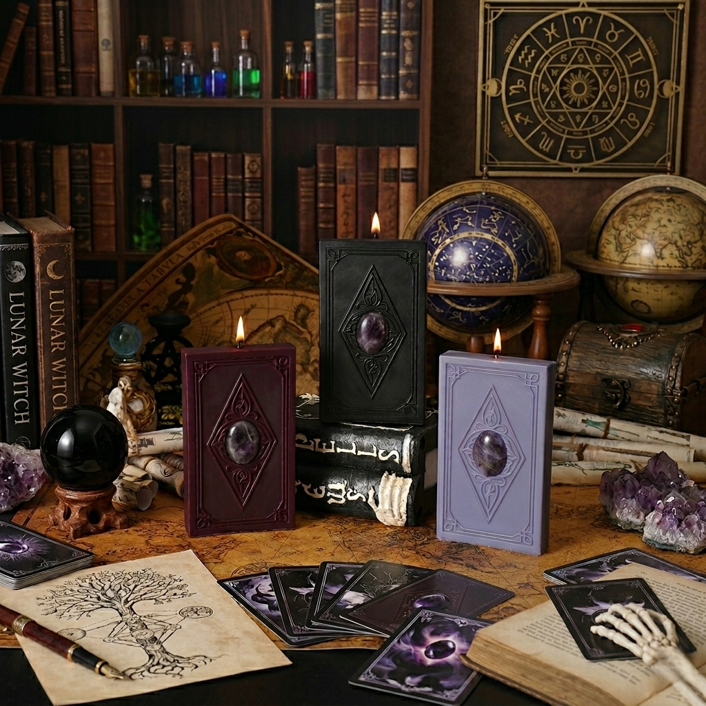 The Shadow Arcana Crystal Tarot Scented Candles