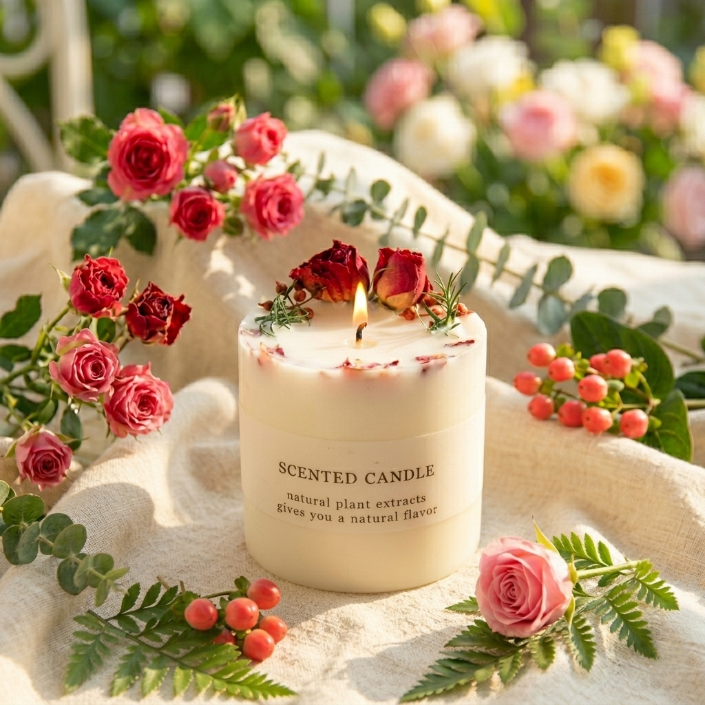 Artisan Rose Petal Floral Harmony Scented Candles
