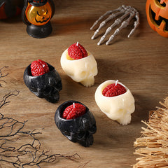 Halloween Skull Candle, Bleeding Skull Candle for Gothic Decor