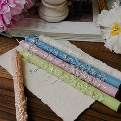 Vintage Baroque Embossed Floral Pillar Candles