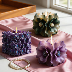 Square Hydrangea Candle Mold, Silicone Flower Mold for DIY Candle Making, Wax & Diffuser Crafts