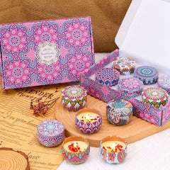 4-Pack Scented Candles with Dried Flowers, Gift Box Set