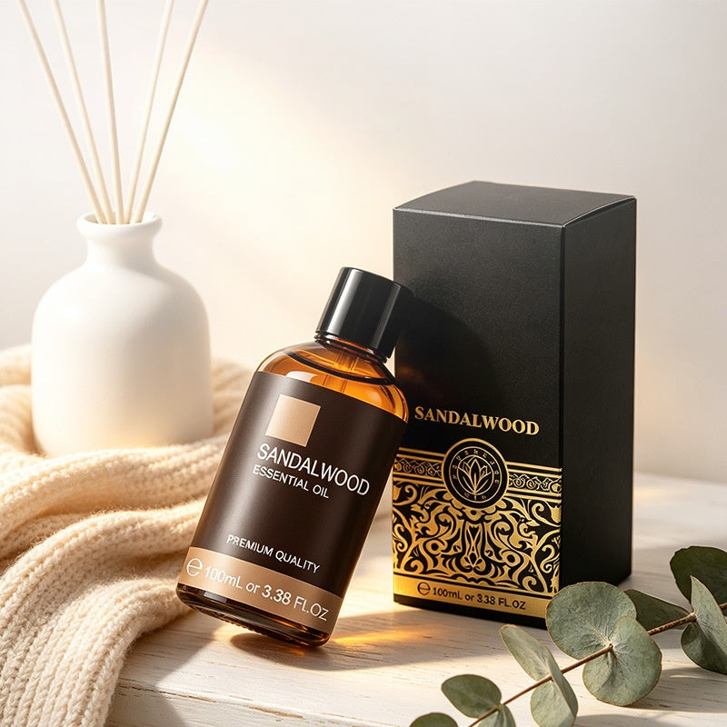 Sandalwood Essential Oil 100ml – Aromatherapy Fragrance Oil for Diffusers & Candle Making